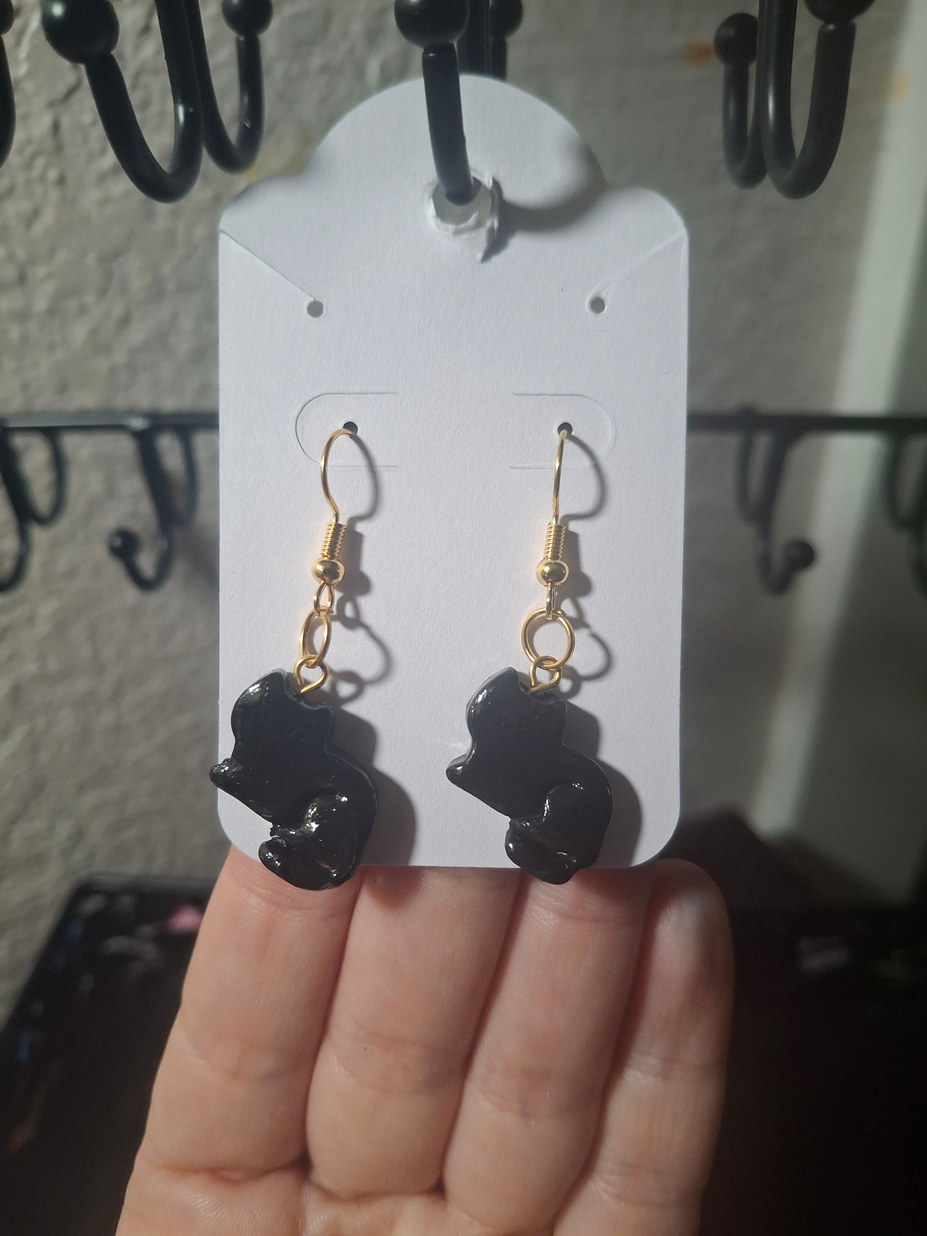 Black Cat Earrings