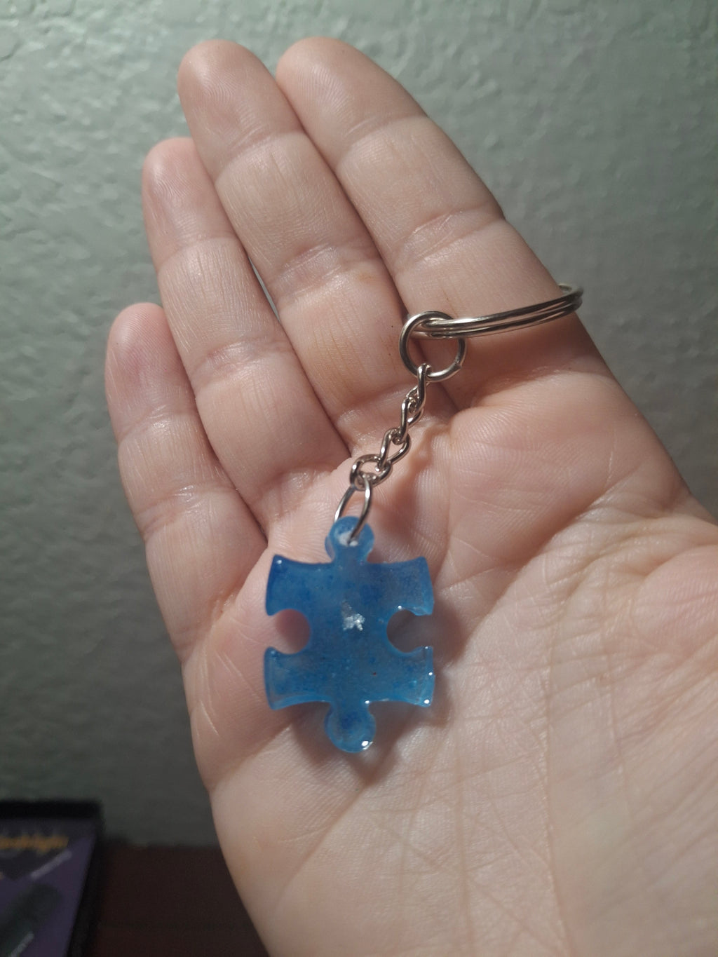 UV resin Blue Autism Awareness Puzzle Piece
