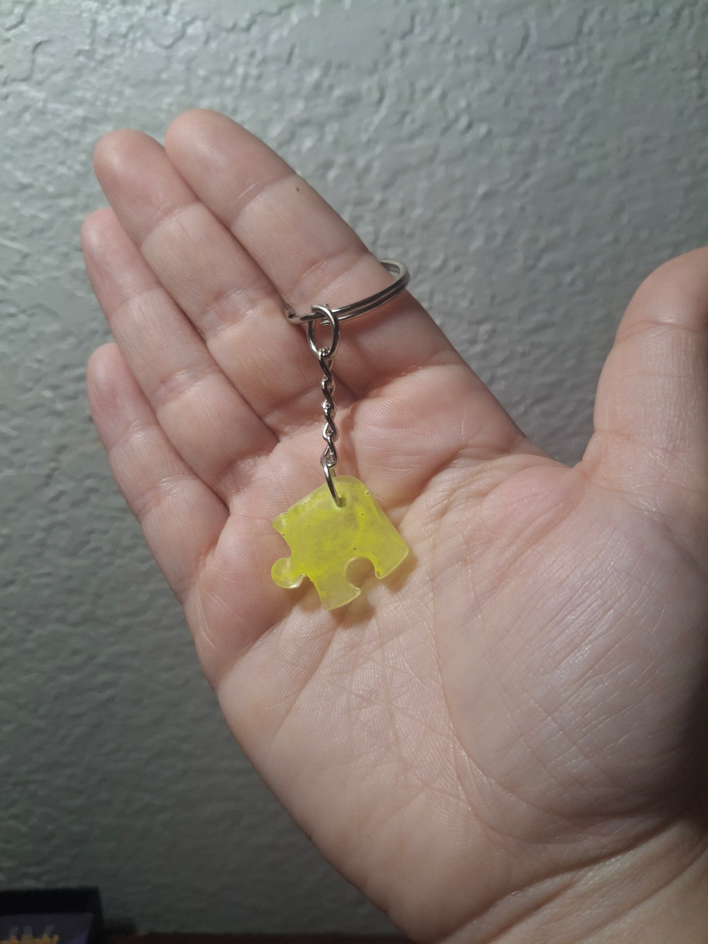 Yellow UV resin Autism Awareness Puzzle Piece
